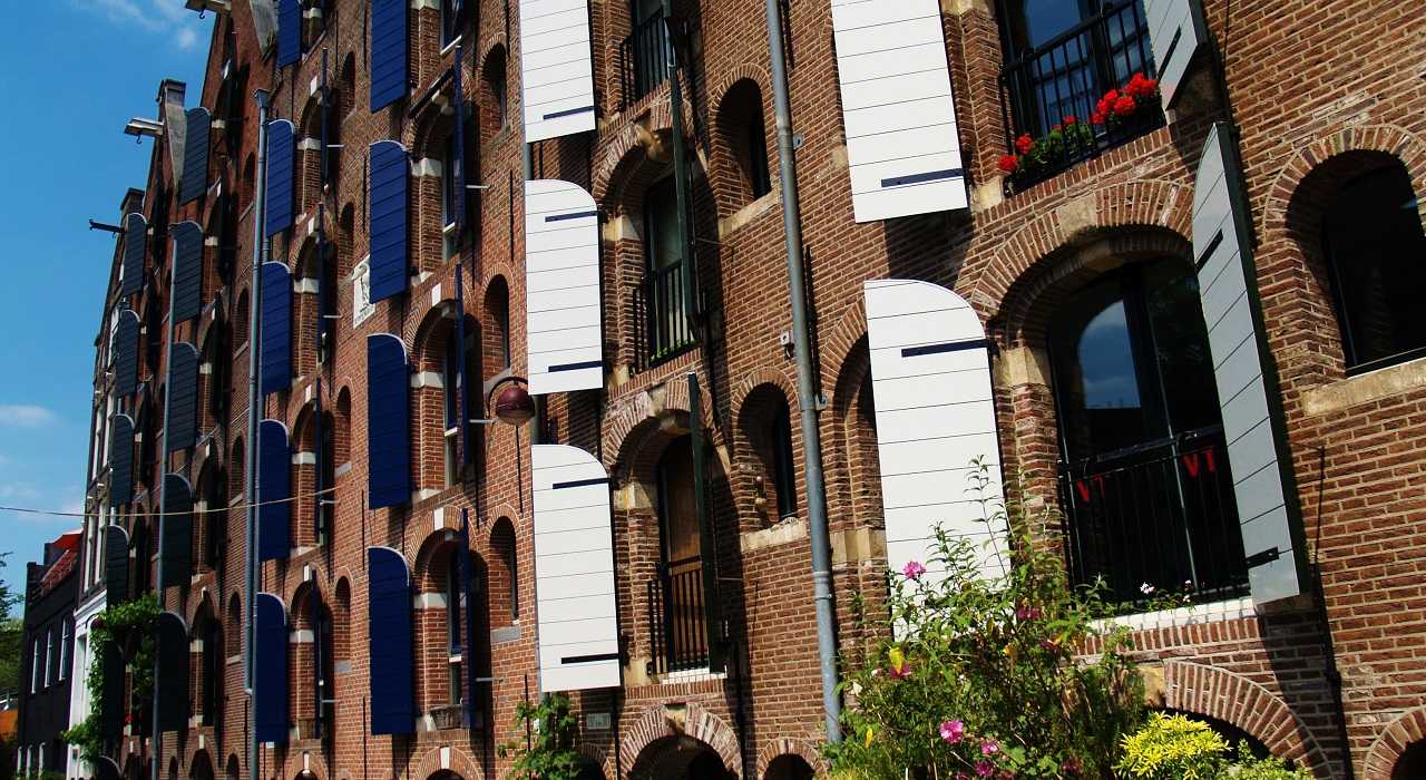 Warehouses along the canals of Amsterdam