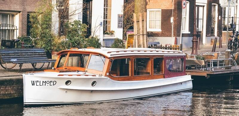 classic saloon boat of the luxury canal tour