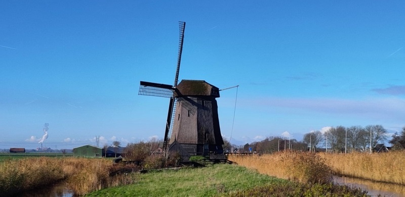 windmill in Dutch landscape